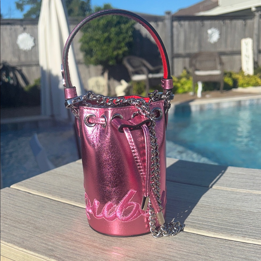 Christian Louboutin MINI Mary Jane Metallic Bucket Bag - Picture 4 of 11